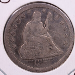 1857-O Liberty Seated Quarter., Fine Circulated Coin., Store#1081
