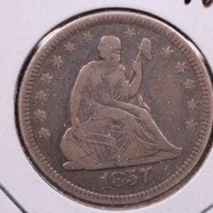 1857-O Liberty Seated Quarter., Very Fine Circulated Coin., Store#1082
