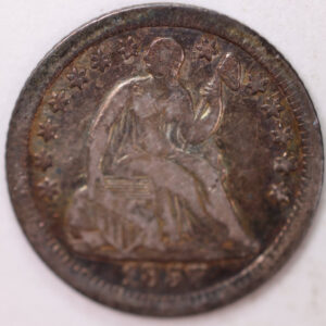1857-O, Seated Half Dime, Net Very Fine Circulated Coin, Store #M857O01
