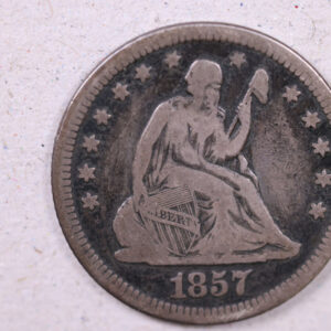 1857-O Seated Liberty Quarter., Very Fine Circulated Coin., Store#1116