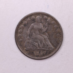 1857 Seated Liberty Half Dime., X.F.+ Coin., Store Sale #18910