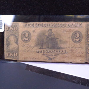 1858 $2 Obsolete Currency, The Mechanics Bank, Store #05696