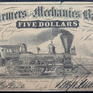 1858 Farmers and Mechanics Bank, Indiana., Obsolete Currency, Store Sale 093114
