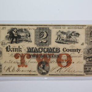 1858 Macomb County, MI., Obsolete Currency, Store Sale 0932130