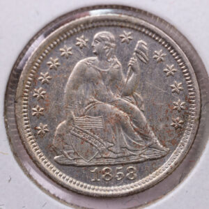 1858-O Seated Liberty Silver Dime., Mint State., Store Sale #19069