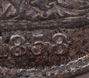 1858 Seated Liberty Half Dime., Inverted Date., Store Sale #18914