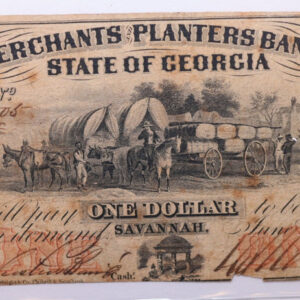 1859 $1, Merchants Planters Bank, GA., Obsolete Currency., Store #GA011.