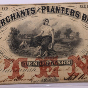 1859 $10, Merchants Planters Bank, GA., Obsolete Currency., Store #GA012.