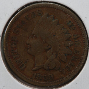 1859 Indian Head Cent, Affordable Coin, Store #23083008