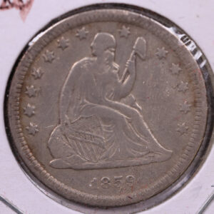 1859-O Liberty Seated Quarter., Extra Fine Circulated Coin., Store#1084