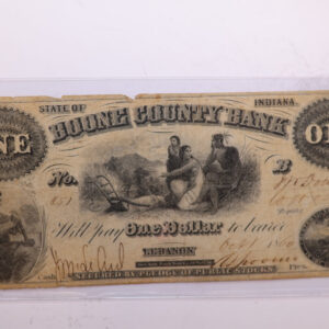 1860 $1, BOONE COUNTY BANK., Affordable Collectible Currency, Store #06213