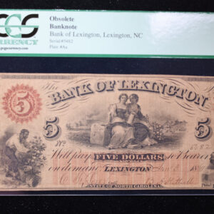 1860 $5 Bank of Lexington, Lexington, NC., PCGS VF-20., STORE #GNC011