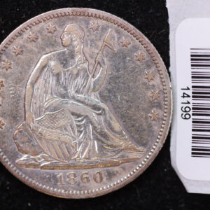 1860-O Seated Liberty Half Dollar, Affordable Collectible Circulated Coin, Store #14199