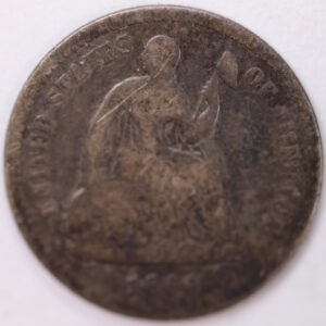 1860, Seated Half Dime, Very Good Circulated Coin, Store #M860.01