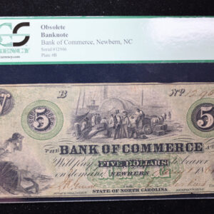1861 $5., Bank of Commerce., New Bern, N.C., PCGS F-15., Store#GNC0013