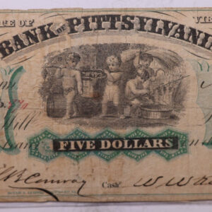 1861 $5, Bank of Pittsylvania, VA., Obsolete Currency., Store #OBS013.