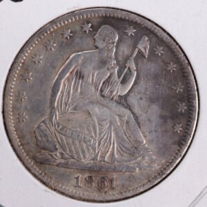 1861-S Liberty Seated Half Dollar, Affordable Circulated Coin. Store Sale #23080943