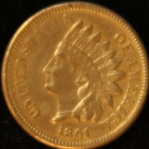 1861 Small Cent Indian Head, Nice Coin AU details. Store #242545