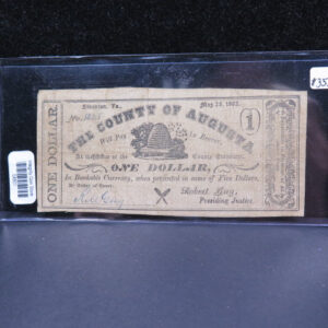 1862 $1 Obsolete Currency, County of Augusta, Store #04800