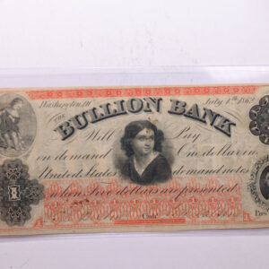 1862 $1, The BULLION BANK., WASHINGTON D.C., STORE #18527