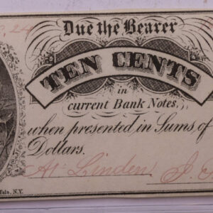 1862 10 Cent, Linden Script, J.S. Hyatt., STORE #18543