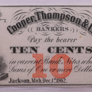 1862 10 Cents, COOPER, THOMPSON & CO., MI., STORE #18566