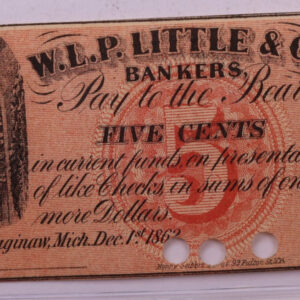 1862 5 Cents, W.L.P. Bankers., MICH., STORE #18548