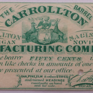 1862 50 Cents, Carrollton Barrel CO. Michigan., STORE #18562