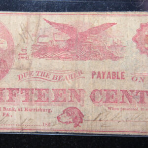 1862 Capital Bank, PA., Obsolete Currency, Store Sale 093094