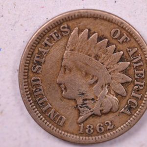 1862 Indian Head Cents., Fine Details Circulated Coin., Store#0959