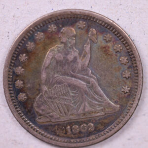 1862 Liberty Seated Quarter., Extra Fine Circulated Coin., Store#1087