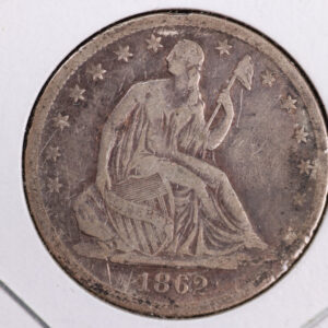 1862-S Liberty Seated Half Dollar, Fine Circulated Coin. Store #23080945
