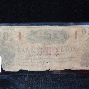 1863 $1 Obsolete Remainder Currency, Fulton, Georgia. Store #08907