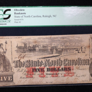 1863 $5., State of North Carolina., Raleigh., PCGS VF-25., Store #GNC021