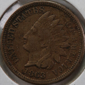 1863 Indian Head Cent, Uncirculated Coin XF+ Details, Store #83020