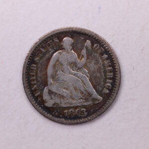 1863 Seated Liberty Half Dime., V.F., Store Sale #18923