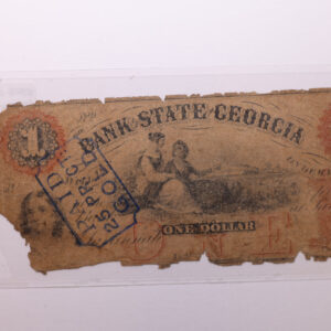 1864 $3., The STATE OF GEORGIA., 'STAMPED'., Obsolete Currency., Store #GA020.