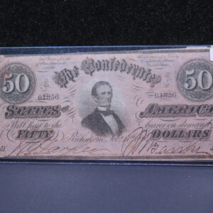 1864 $50 C.S.A. Civil War Era Currency. Southern States. Store #04817