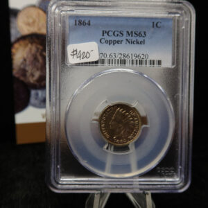 1864 Indian Head Small Cent, Copper-Nickel. PCGS Graded MS63. Store # 08487