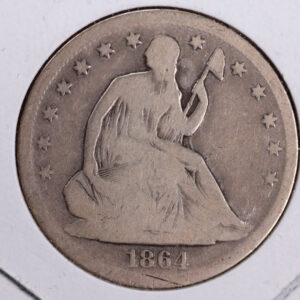1864-S Liberty Seated Half Dollar, Affordable Circulated Coin. Store Sale #23080950