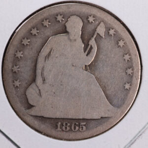 1865-S Liberty Seated Half Dollar, Affordable Circulated Coin. Store Sale #23080952