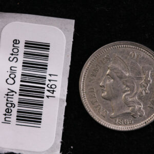 1865 Three Cent Copper Nickel (CN). Affordable Collectible Coin. Store #14611