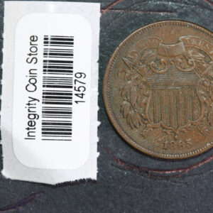1865 Two Cent Piece. Affordable Collectible Coin, Store#14579