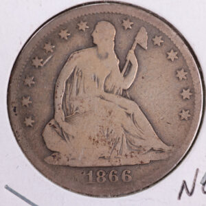 1866-S Liberty Seated Half Dollar, Affordable Circulated Coin. Store Sale #23080955