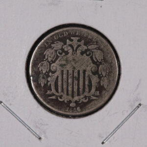 1866 Shield Nickel, Circulated Collectible Coin. Store #07298