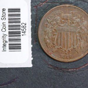 1866 Two Cent Piece. Affordable Collectible Coin, Store#14582