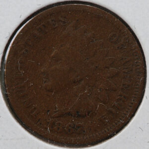 1867 Indian Head Cent, Circulated Coin VG Details, Store #83102