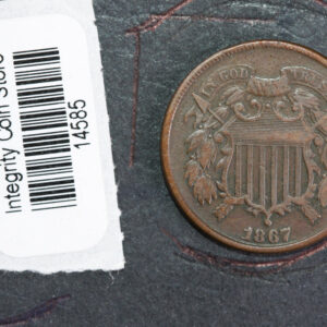 1867 Two Cent Piece. Affordable Collectible Coin, Store#14585