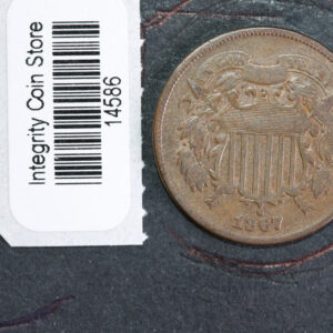 1867 Two Cent Piece. "Double Die", Affordable Collectible Coin, Store#14586
