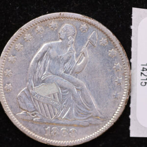 1868-S Seated Liberty Half Dollar, Affordable Collectible Circulated Coin, Store #14215